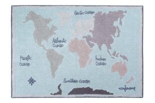 Skalbiamas medvilninis kilimas Vintage Map 140x200cm kaina ir informacija | Kilimai | pigu.lt