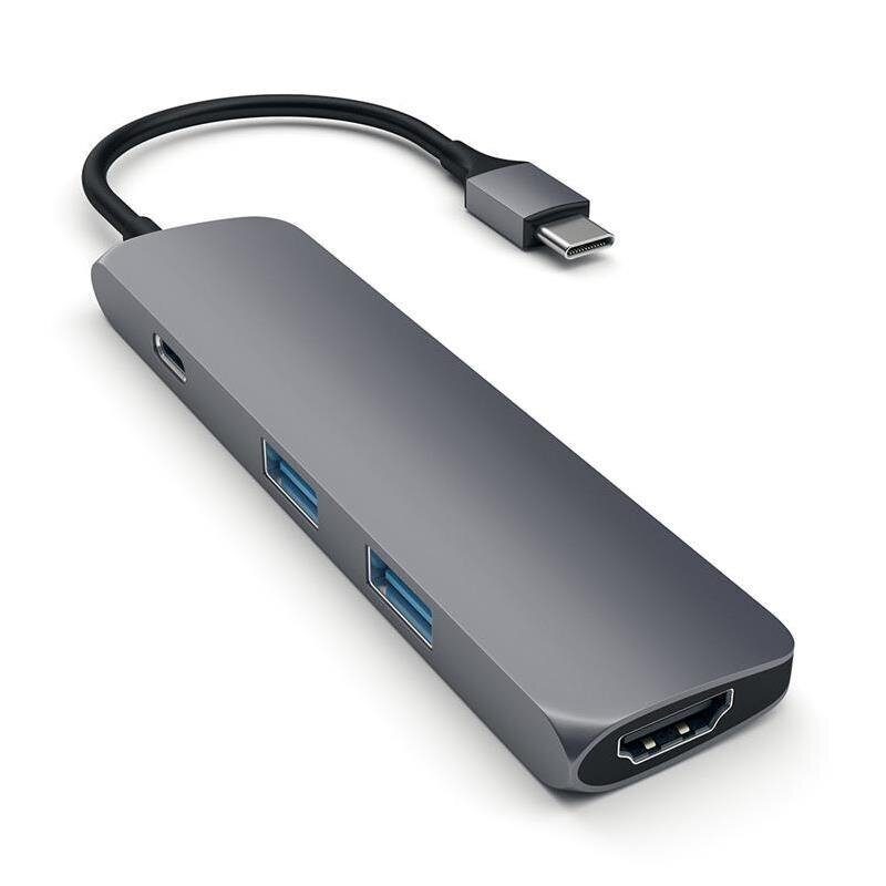 Satechi SLIM TYPE-C MultiPort Adapter kaina ir informacija | Adapteriai, USB šakotuvai | pigu.lt