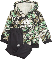 Cпортивный костюм Adidas I Jog Set B, черно-зеленый цена и информация | Штаны для мальчиков | pigu.lt