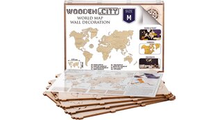 Деревянная карта мира Wooden city, М размер цена и информация | Карты мира | pigu.lt