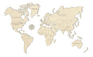Medinis Wooden city pasaulio žemėlapis, M dydis kaina ir informacija | Žemėlapiai | pigu.lt