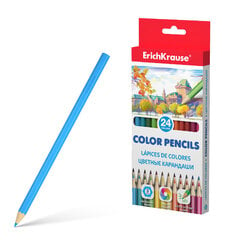 Spalvoti šešiabriauniai pieštukai ErichKrause, 24 spalvos kaina ir informacija | Piešimo, tapybos, lipdymo reikmenys | pigu.lt
