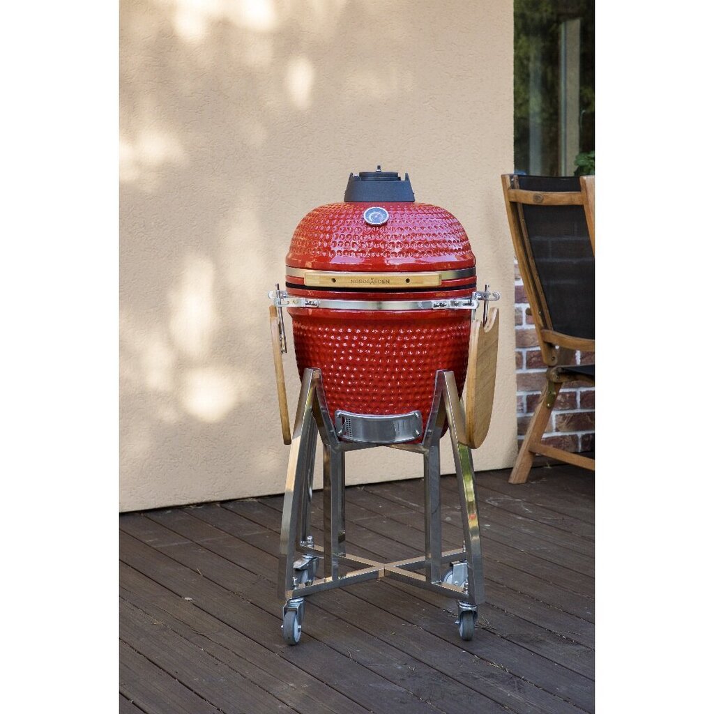 Keraminė kepsninė Kamado Nordgarden 18" 45 cm, raudona цена и информация | Kepsninės, griliai | pigu.lt