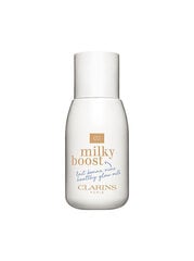 Clarins Milky Boost Foundation тонирующая и увлажняющая эмульсия для ровного и сияющего цвета лица 04 Auburn 50 мл цена и информация | Пудры, базы под макияж | pigu.lt