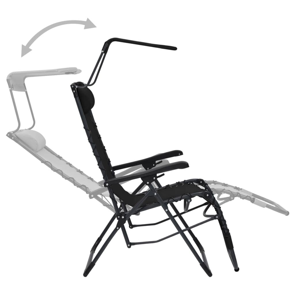 Sulankstoma terasos kėdė, juodos spalvos kaina ir informacija | Gultai | pigu.lt