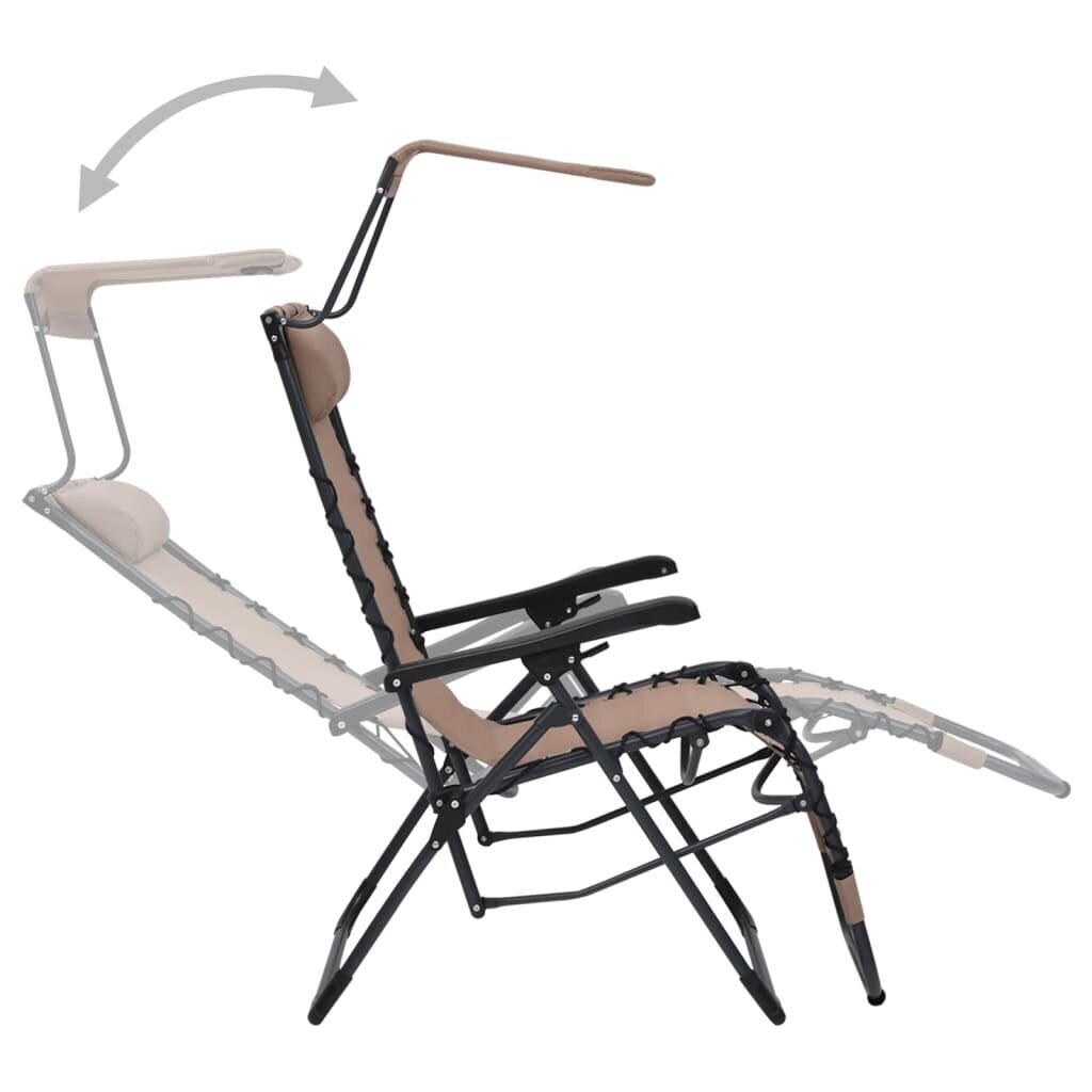 Sulankstoma terasos kėdė, taupe spalvos цена и информация | Gultai | pigu.lt