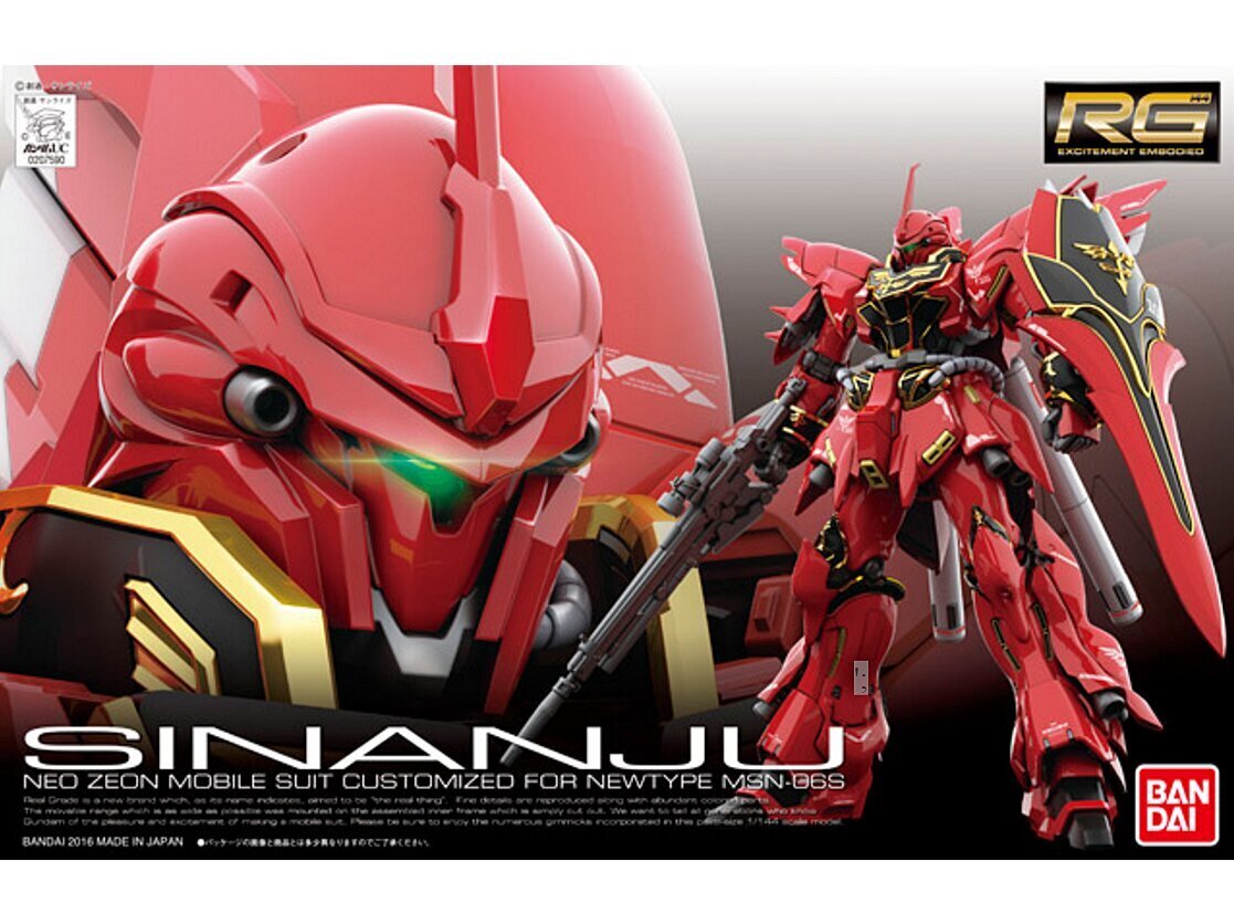 Konstruktorius Bandai - RG MSN-06S Sinanju, 1/144, 61619 kaina ir informacija | Konstruktoriai ir kaladėlės | pigu.lt