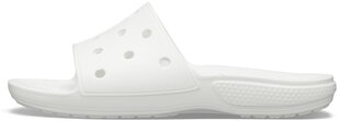 Crocs женские тапочки Classic Slide W 206121 100, белые цена и информация | Женские тапочки | pigu.lt