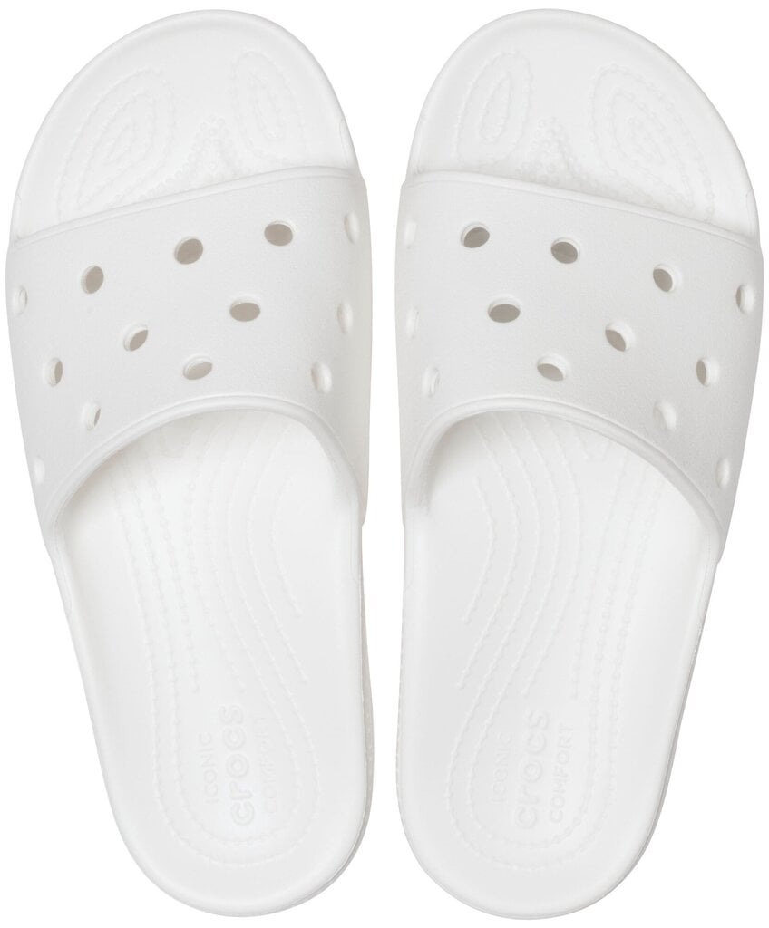 Crocs moteriškos šlepetės Classic Slide W 206121 100, baltos kaina ir informacija | Šlepetės moterims | pigu.lt