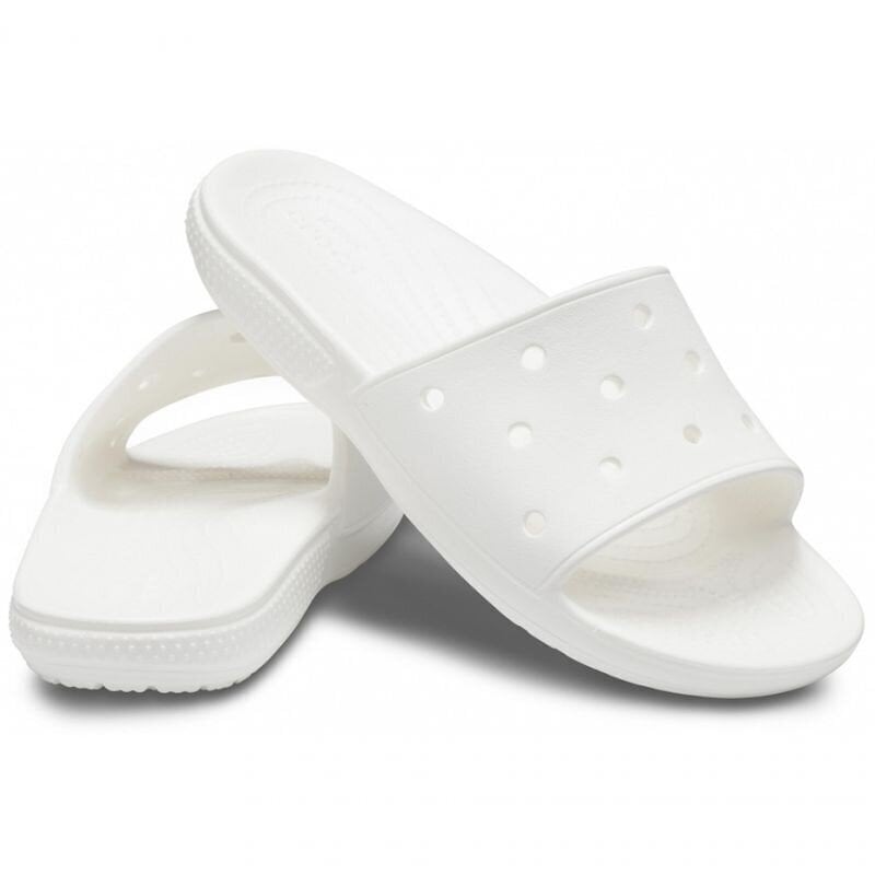 Crocs moteriškos šlepetės Classic Slide W 206121 100, baltos цена и информация | Šlepetės moterims | pigu.lt