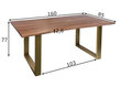 Valgomojo stalas Tische 160, rudas/žalvario цена и информация | Virtuvės ir valgomojo stalai, staliukai | pigu.lt