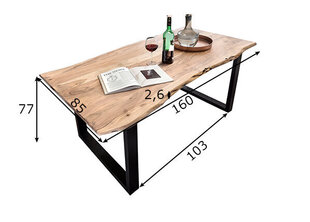 Valgomojo stalas Tische 160, šviesiai rudas kaina ir informacija | Virtuvės ir valgomojo stalai, staliukai | pigu.lt