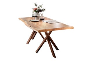 Valgomojo stalas Tische 180, šviesiai rudas/rudas kaina ir informacija | Virtuvės ir valgomojo stalai, staliukai | pigu.lt