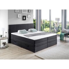 Континентальная кровать Tiina, чёрная, 160 x 200 см цена и информация | Кровати | pigu.lt