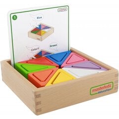 Masterkidz medinis žaidimas, spalvingos kaladėlės, trikampiai kaina ir informacija | Lavinamieji žaislai | pigu.lt