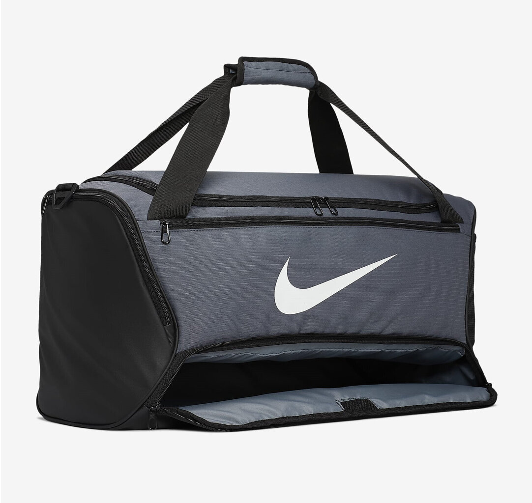 Nike sportinis krepšys BRASILIA M DUFF - 9.0 (60L), tamsiai pilkai juodas цена и информация | Moteriškos rankinės | pigu.lt