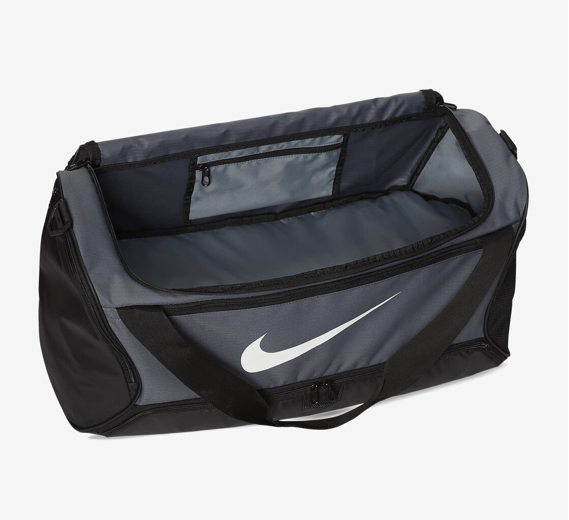 Nike sportinis krepšys BRASILIA M DUFF - 9.0 (60L), tamsiai pilkai juodas цена и информация | Moteriškos rankinės | pigu.lt