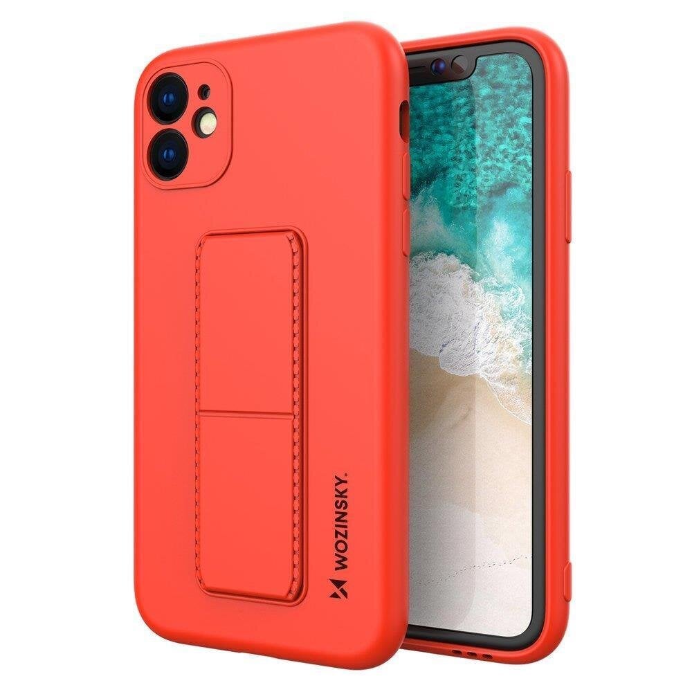 Wozinsky Kickstand Case skirtas iPhone SE 2022 / SE 2020 / iPhone 8 / iPhone 7, raudonas kaina ir informacija | Telefono dėklai | pigu.lt