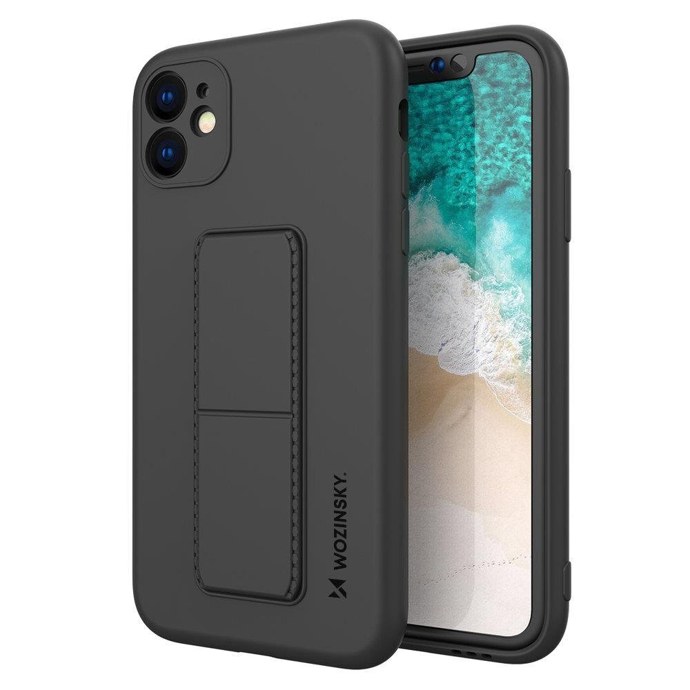 Wozinsky Kickstand Case skirtas iPhone 11 Pro Max, juodas kaina ir informacija | Telefono dėklai | pigu.lt