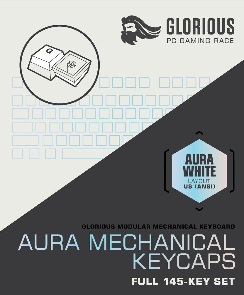 Glorious PC Gaming Race Aura Keycaps kaina ir informacija | Klaviatūros | pigu.lt