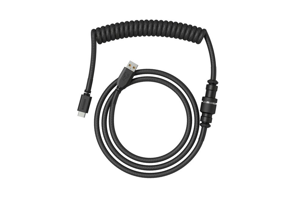 Glorious PC Gaming Race Coiled Cable, USB-C to USB-A, Juoda kaina ir informacija | Adapteriai, USB šakotuvai | pigu.lt