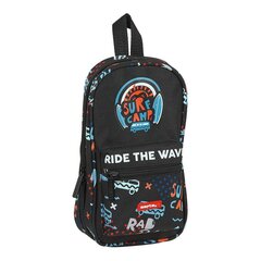 Пенал-рюкзак Surf Camp Safta Чёрный Оранжевый Светло Синий (33 Предметы) цена и информация | Пеналы | pigu.lt