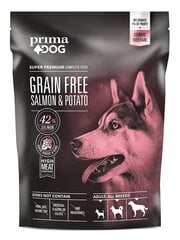 PrimaDog Adult Salmon & Potato беззерновой сухой корм для аллергичных собак с лососем, 1.5 кг kaina ir informacija |  Сухой корм для собак | pigu.lt