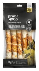 PrimaDog Filled rawhide roll with Chicken лакомство для собак - Жевательный ролл с куриной оболочкой, 180 г цена и информация | Лакомства для собак | pigu.lt