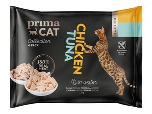 PrimaCat Vištienos/Tuno filė vandenyje , 4 x 50 g цена и информация | Консервы для кошек | pigu.lt