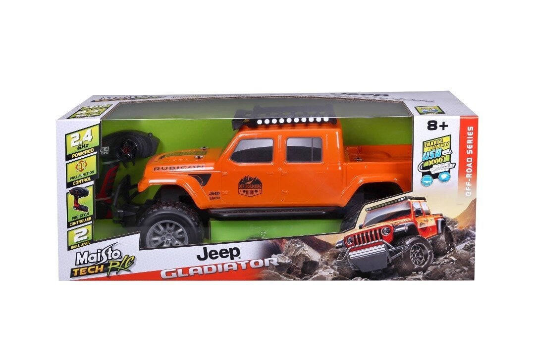 Automodeliukas Maisto Tech 1:6 Jeep Gladiatior 81603, oranžinis kaina ir informacija | Žaislai berniukams | pigu.lt