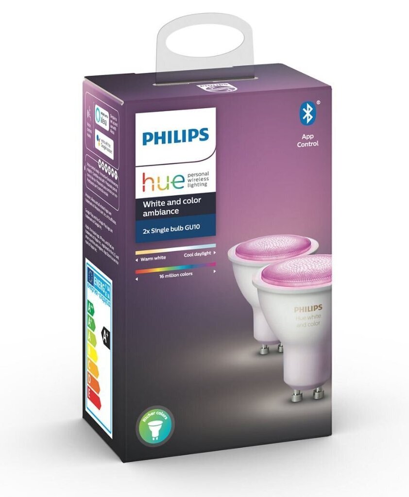 Lemputė Philips Hue White ir Color Ambiance, 2 vnt цена и информация | Elektros lemputės | pigu.lt
