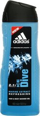 Гель для душа Adidas Ice Dive, 400 мл цена и информация | Мужская парфюмированная косметика | pigu.lt