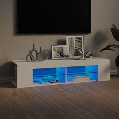 Televizoriaus spintelė su LED apšvietimu, 135x39x30 cm, balta цена и информация |  Тумбы под телевизор | pigu.lt