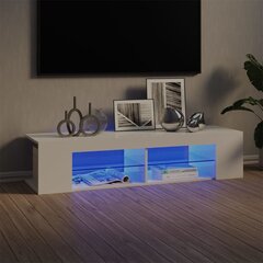 Televizoriaus spintelė su LED, 135x39x30 cm, balta цена и информация | Тумбы под телевизор | pigu.lt