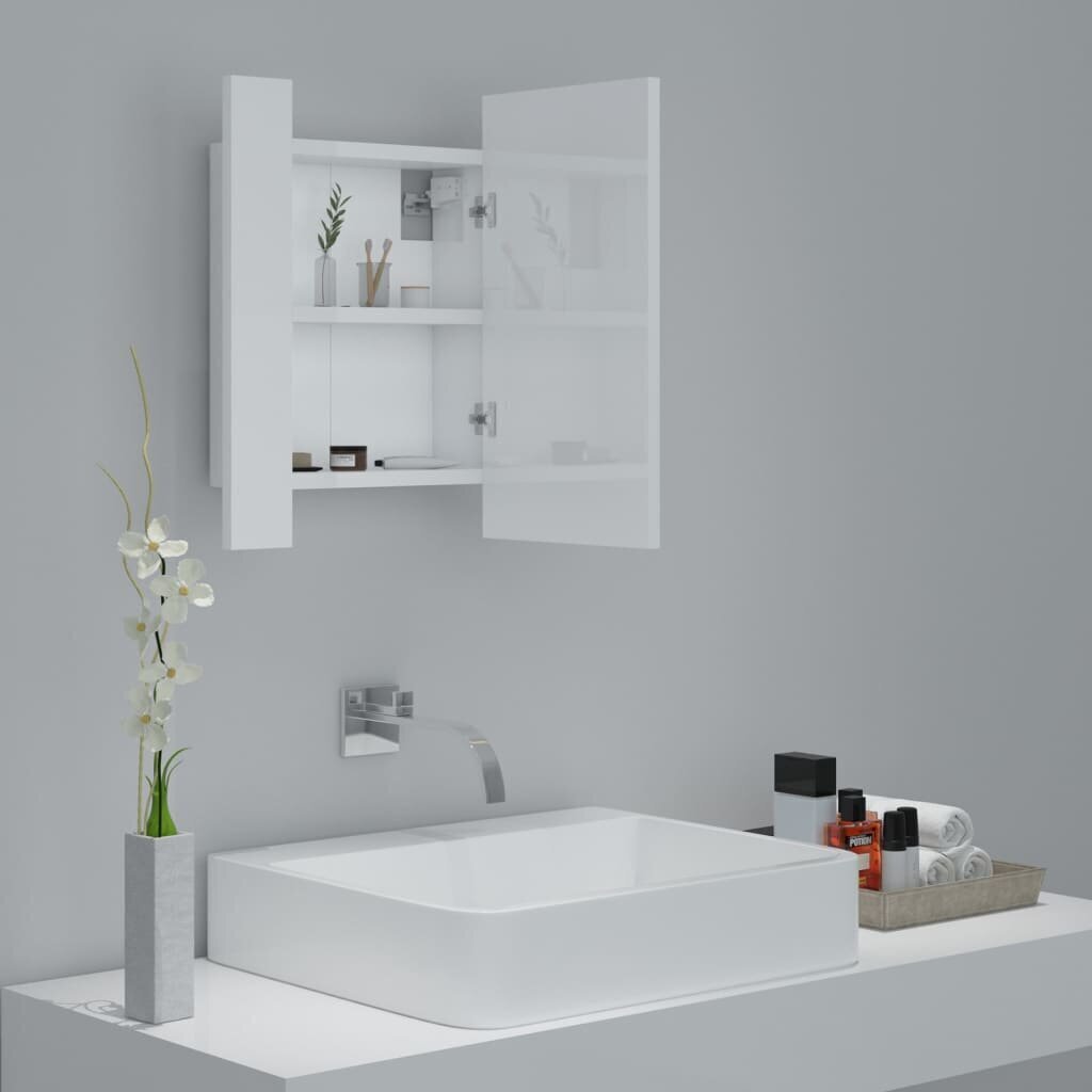 Vonios spintelė vidaXL LED 40, balta kaina ir informacija | Vonios spintelės | pigu.lt