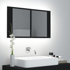 Vonios spintelė vidaXL LED 80, juoda цена и информация | Шкафчики для ванной | pigu.lt