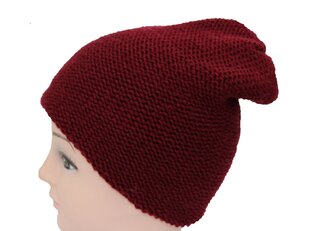 Вязаная двойная женская шапка из шерсти мериноса цена и информация | Женские шапки | pigu.lt