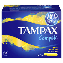 Tamponai TAMPAX Compak Regular, 16 vnt. kaina ir informacija | Tamponai, higieniniai paketai, įklotai | pigu.lt