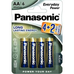 Panasonic LR6 Alkaline Everyday Power elementai, 6 vnt kaina ir informacija | Elementai | pigu.lt