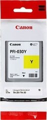 "canon original ink pfi-030 y, yellow, 55 ml, 3492c001, canon ipf ta-20, ipf ta-30 цена и информация | Картриджи для струйных принтеров | pigu.lt