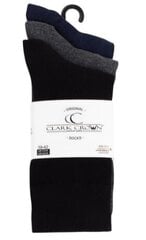 Šukuotinės medvilnės kojinės vyrams Clark Crown premium 2138, 3 poros, įvairių spalvų kaina ir informacija | Vyriškos kojinės | pigu.lt