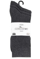 Šukuotinės medvilnės kojinės vyrams Clark Crown premium 2138, 3 poros, pilkos kaina ir informacija | Vyriškos kojinės | pigu.lt