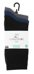 Organinės medvilnės kojinės vyrams Clark Crown 2152, 3 poros, įvairių spalvų kaina ir informacija | Vyriškos kojinės | pigu.lt
