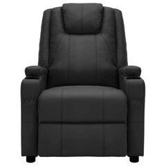 Elektrinis atlošiamas masažinis krėslas, juodas kaina ir informacija | Svetainės foteliai | pigu.lt