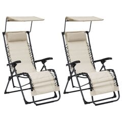 Sulankstomos terasos kėdės, 2 vnt., smėlio spalvos kaina ir informacija | Lauko kėdės, foteliai, pufai | pigu.lt