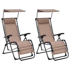 Sulankstomos terasos kėdės, 2 vnt, rudos kaina ir informacija | Lauko kėdės, foteliai, pufai | pigu.lt