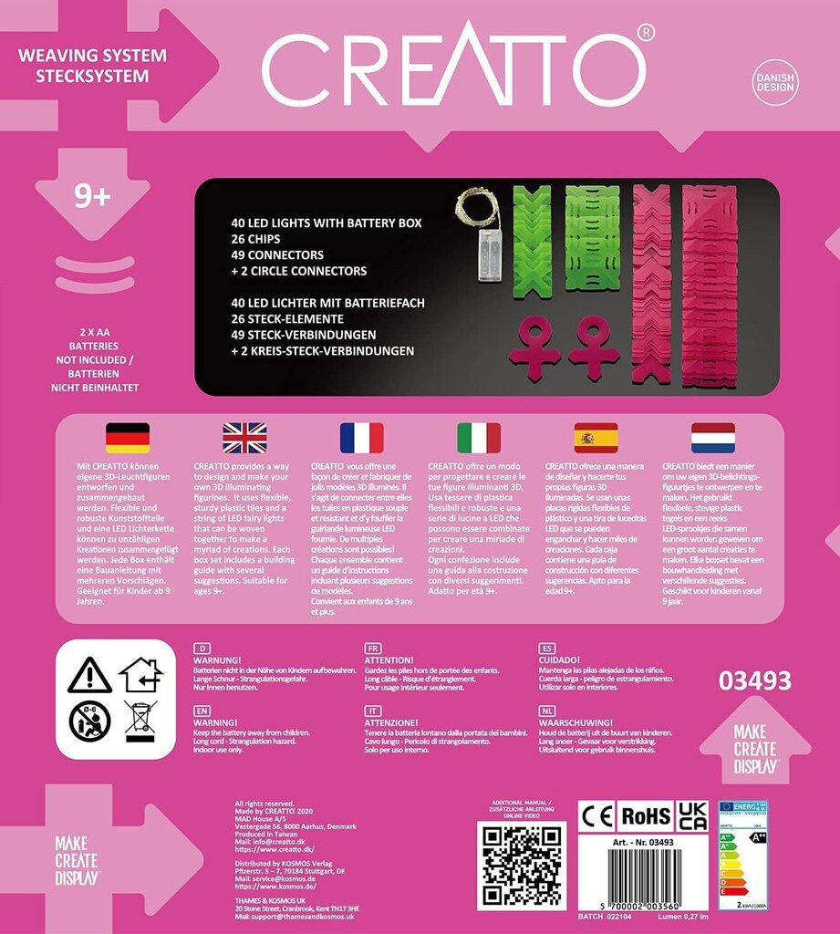 Kūrybinis rinkinys Cretto love, 9 m.+ kaina ir informacija | Lavinamieji žaislai | pigu.lt