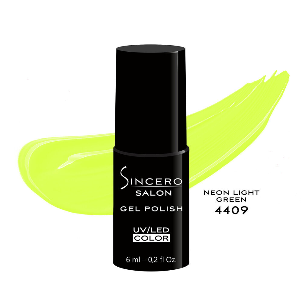 Gelinis nagų lakas Sincero Salon, Neon Light Green 4409, 6 ml kaina ir informacija | Nagų lakai, stiprintojai | pigu.lt