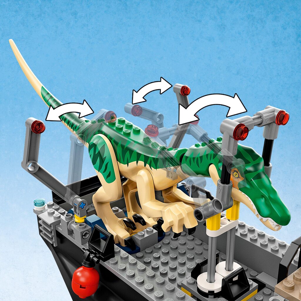 76942 LEGO® Jurassic World Dinozauro barionikso pabėgimas laivu цена и информация | Konstruktoriai ir kaladėlės | pigu.lt