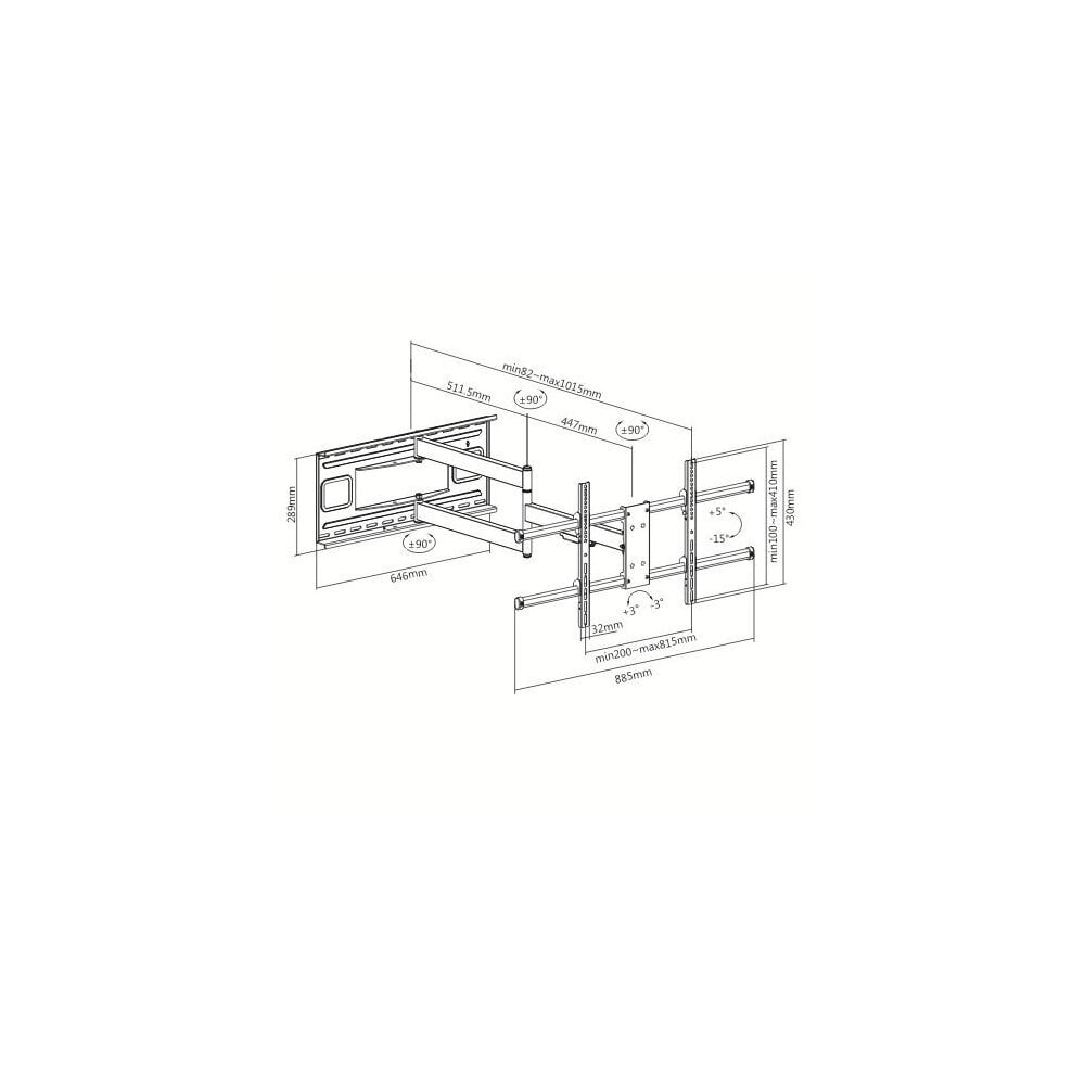 Techly ICA-PLB-490 43-80” цена и информация | Televizorių laikikliai, tvirtinimai | pigu.lt